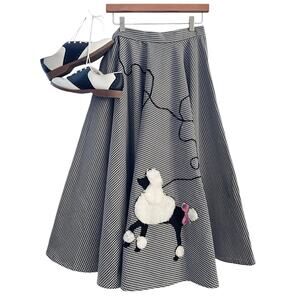 1950s Poodle Skirt & Saddle Shoes 8.5 Set Retro Sock Hop Costume Women’s Small